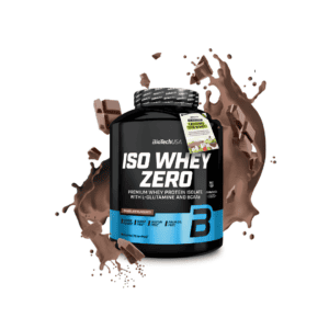 Embalagem de Iso Whey Zero 1816g sabor chocolate Biotech USA, proteína isolada de soro de leite sem açúcar e sem glúten.