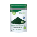 Embalagem de Spirulina 100% Raw em pó 200g da Biotona, suplemento natural rico em proteínas e nutrientes.