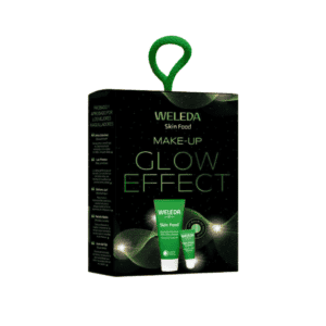 Pack Weleda Skin Food Make-Up Glow Effect com creme nutritivo e iluminador para uma pele radiante.