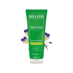 Gel de duche cremoso Skin Food Weleda 200ml com fórmula nutritiva e hidratante para pele seca.