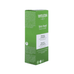 Bálsamo nutritivo de limpeza facial Weleda Skin Food 75ml em bisnaga verde para remover impurezas e hidratar a pele.