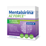 Suplemento alimentar Mentalsirina AZ Force RX Farmodiética com 20 cápsulas e 20 ampolas, fórmula avançada para energia mental, memória e concentração.