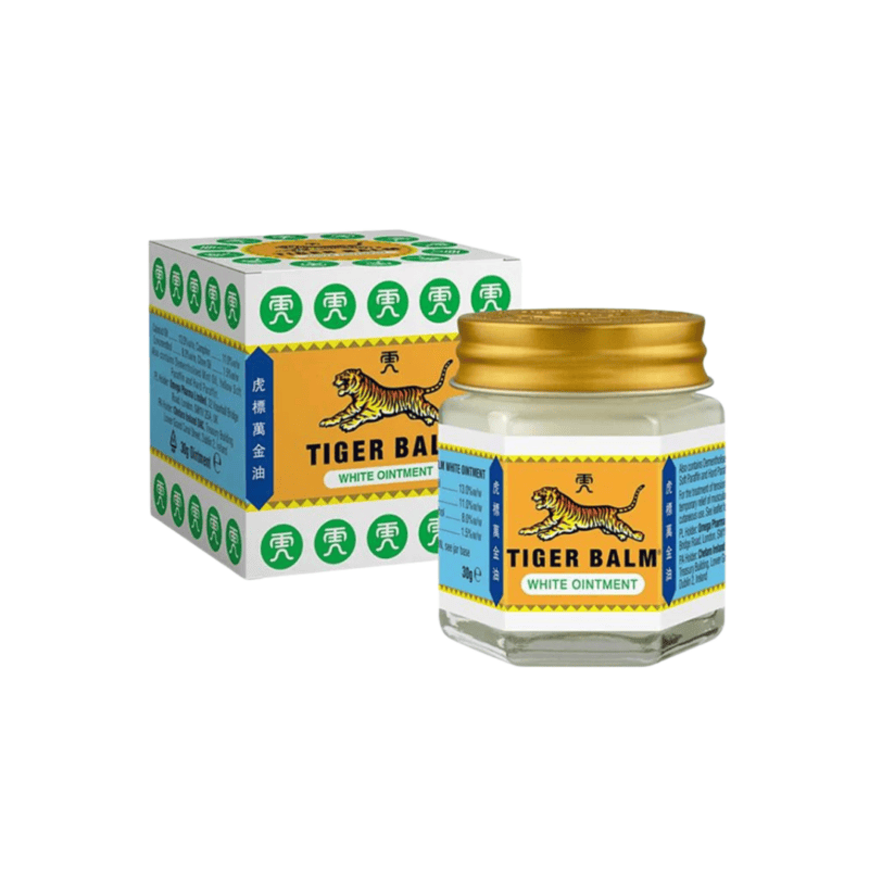 Tiger Balm Bálsamo Branco 19g pomada analgésica para dores musculares e congestão nasal