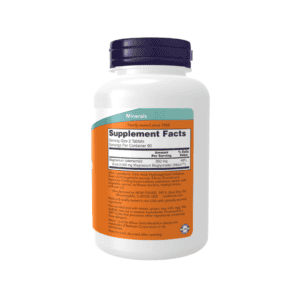 Frasco de suplemento alimentar Now Foods Magnesium Glycinate 180 comprimidos, suporte à saúde muscular, nervosa e óssea.