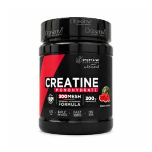 Creatina monohidratada 200 mesh sabor melancia em pó pote 300 gramas Drasanvi