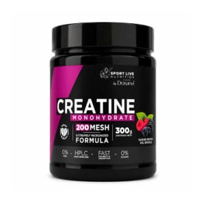 Creatina monohidratada 200 mesh sabor frutos do bosque em pó 300g Drasanvi