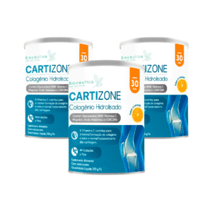 pack 3 cartizone colagenio hidrolisado bioceutica 390g suplemento para articulacoes e ossos