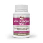 Suplemento alimentar Hyaluronic Hair da marca Vitafor em embalagem com 60 cápsulas, fórmula com ácido hialurónico, biotina e zinco para fortalecer cabelo, pele e unhas
