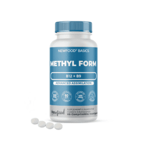 suplemento alimentar methyl form b12 + b9 60 comprimidos new food com vitaminas b12 e b9 para apoio ao sistema nervoso e metabolismo energético