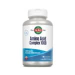 frasco de Complexo Amino Ácido 1000 100 comprimidos Kal, suplemento proteico que fornece aminoácidos essenciais para o desenvolvimento e recuperação muscular