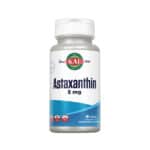 frasco de Astaxantina 5mg 60 cápsulas Kal, suplemento antioxidante natural que protege as células e apoia a saúde da pele e dos olhos