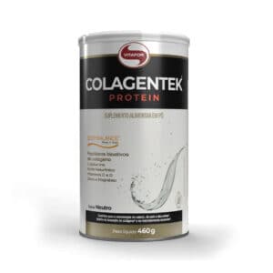 Embalagem de Colagentek Protein sabor neutro 460g da Vitafor, suplemento de colagénio hidrolisado com peptídeos e proteínas para firmeza da pele e saúde articular.