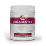 Embalagem de Colagentek sabor neutro 300g da Vitafor, suplemento de colagénio hidrolisado com vitaminas e minerais para pele, articulações e cabelos saudáveis.