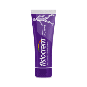 Creme Fisiocrem Active 60ml em bisnaga, indicado para aliviar dores musculares e articulares após o exercício físico.