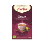 Infusão bio Detox Yogi Tea em caixa de 17 saquetas, mistura herbal biológica para purificação natural.