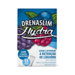 Suplemento Drenaslim Hydra 15 sticks líquidos, formulado para drenagem corporal e eliminação de líquidos.