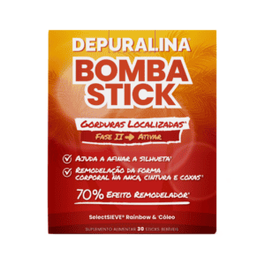 Suplemento Depuralina Bombastick 30 sticks em formato líquido, indicado para apoiar a queima de gordura e controlo de peso.