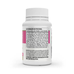 Suplemento alimentar Hyaluronic Hair da marca Vitafor em embalagem com 60 cápsulas, fórmula com ácido hialurónico, biotina e zinco para fortalecer cabelo, pele e unhas