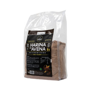Embalagem de Farinha de Aveia sabor chocolate 1kg da Sport Live Drasanvi, ideal para panquecas, batidos e receitas proteicas saudáveis.