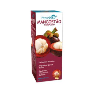 Frasco de suplemento líquido Mangostão Composto 500ml Phytogold, fórmula natural com extratos de frutas e plantas para reforçar o sistema imunitário e o bem-estar geral. Frasco de suplemento líquido Mangostão Composto 500ml Phytogold, fórmula natural com extratos de frutas e plantas para reforçar o sistema imunitário e o bem-estar geral.