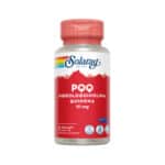 Frasco de suplemento Solaray PQQ 10mg com 30 cápsulas, fórmula antioxidante avançada para energia celular e saúde cognitiva.