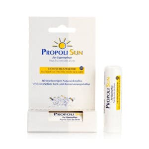 Própolis Sun Stick FPS20 4,8g Health Care Products, protetor labial com própolis e filtro solar para hidratar e proteger os lábios contra o sol e agressões externas.