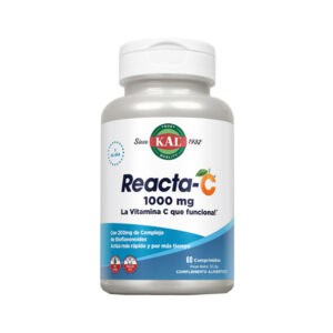 frasco de Reacta-C 1000mg 60 comprimidos Kal, suplemento de vitamina C de libertação prolongada com bioflavonoides