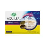 Embalagem de Aquilea Sono Forte 60 comprimidos, suplemento natural com melatonina e extratos de plantas para favorecer o sono profundo e reparador.