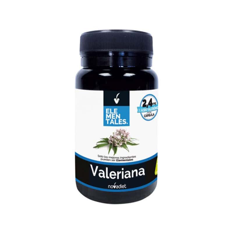 Frasco de Valeriana 30 cápsulas da NovaDiet, suplemento natural à base de extrato de valeriana para promover relaxamento e melhorar o sono.