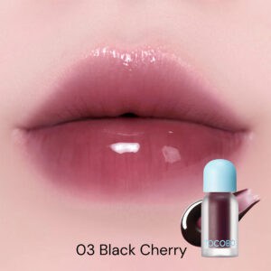 oleo labial tocobo juicy berry plumping black cherry em embalagem de 4gr para hidratar e dar volume aos labios