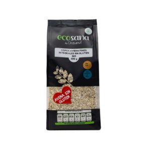 Flocos de aveia integral finos bio da Ecosana em embalagem de 500g, ideais para pequeno-almoço nutritivo e receitas saudáveis.