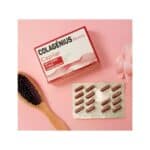 Cápsulas COLAGÉNIUS Beauty Capilar em caixa de 30 cápsulas para fortalecimento e brilho do cabelo.