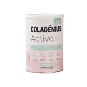 Pó Colagénius Active Neutro em embalagem de 330 g para suporte articular, ósseo e muscular.