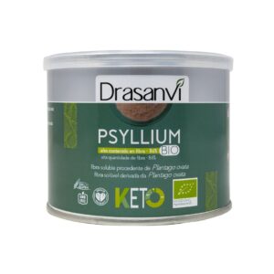 Psyllium Bio Keto Drasanvi embalagem de 200gr, fibra natural em pó para regular o trânsito intestinal e apoiar dietas keto.