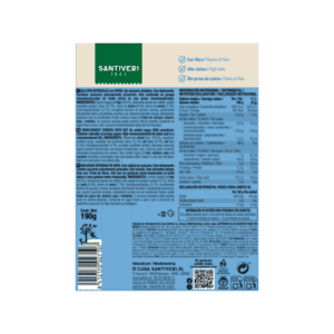 Bolachas integrais de aveia Santiveri em embalagem de 190g, elaboradas com ingredientes naturais e ricas em fibra.