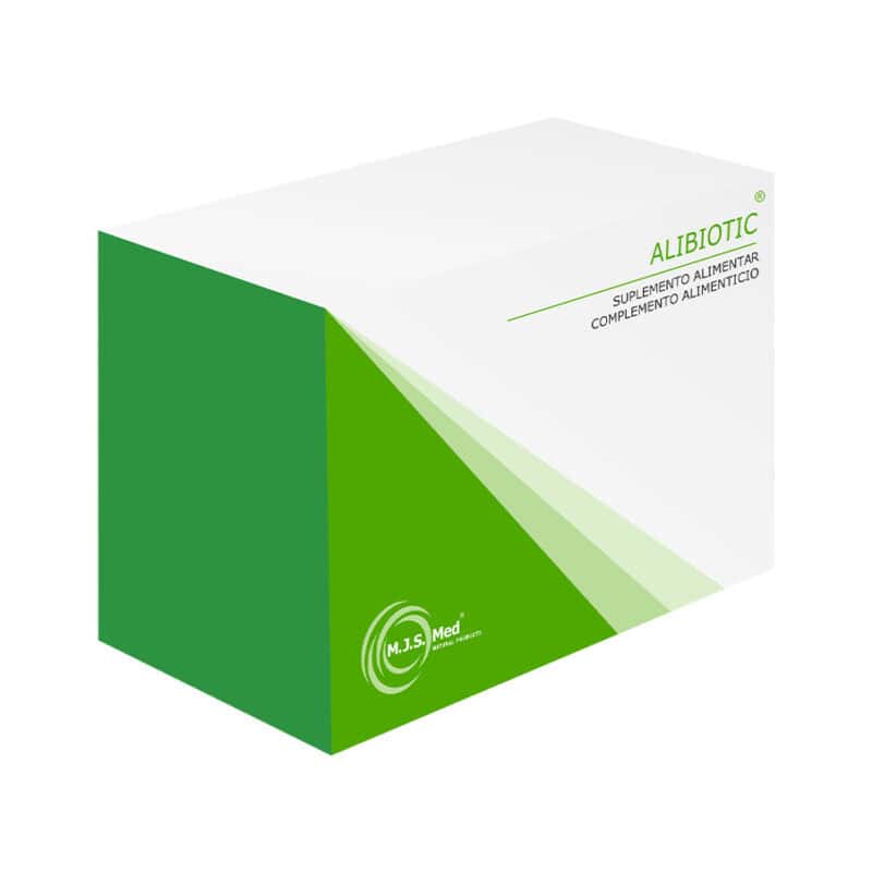 Alibiotic 60 cápsulas MJS Med em frasco, suplemento para reforço imunitário e proteção diária.