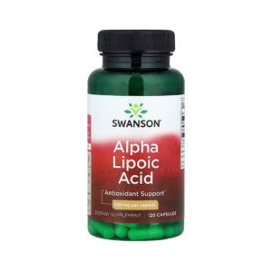 Ácido alfa lipóico 100 mg Swanson em cápsulas, frasco com 120 cápsulas para suporte antioxidante e metabólico