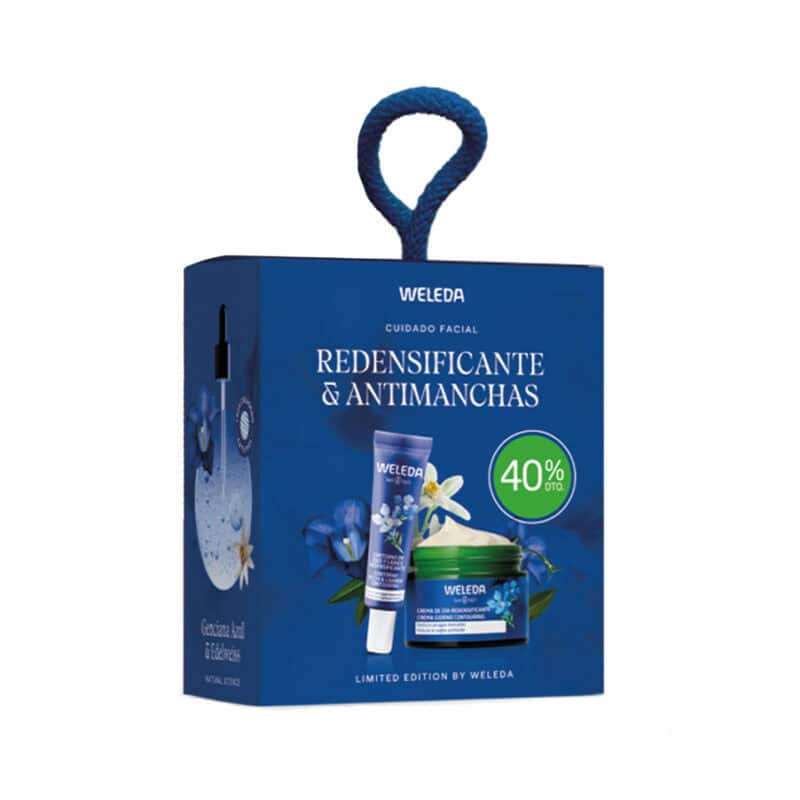 Pack Redensificante e Antimanchas Weleda com cuidados faciais naturais para aumentar a densidade da pele e reduzir a aparência de manchas.