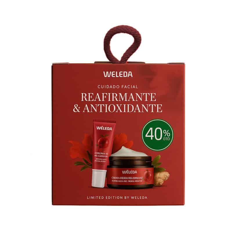 Pack Reafirmante e Antioxidante Weleda com cuidados faciais naturais para firmeza, luminosidade e proteção da pele madura.