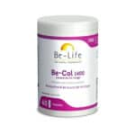Frasco de Be-Col 1400 Be Life com 60 cápsulas, suplemento formulado para apoiar o equilíbrio do colesterol.
