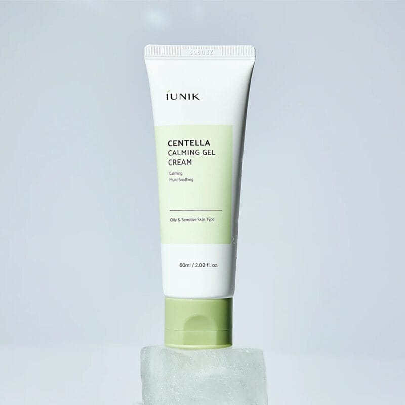 gel-creme calmante iunik com centella asiatica em bisnaga de 60ml para hidratar e suavizar a pele sensivel