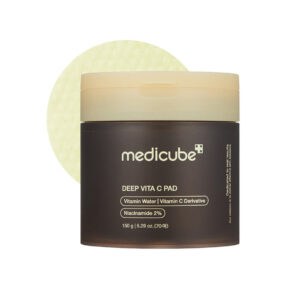 discos exfoliantes medicube deep vita c 70 pads em boiao de 150gr para iluminar e uniformizar a pele