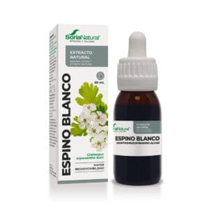 Extrato de Espinheiro Alvar 50ml Soria Natural em frasco conta-gotas, suplemento líquido para apoio cardiovascular e relaxamento.