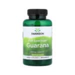 Guaraná 500 mg Swanson em cápsulas, frasco com 100 cápsulas para apoio à energia, foco e desempenho físico