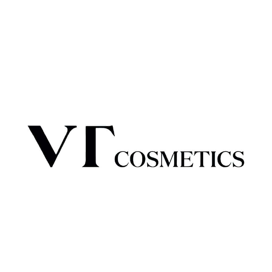 Logo oficial da VT Cosmetics, marca sul-coreana de cuidados de pele conhecida pelas fórmulas com Cica.
