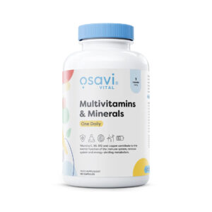 Multivitaminas e minerais One Daily Osavi em cápsulas, frasco com 120 cápsulas para suporte nutricional diário