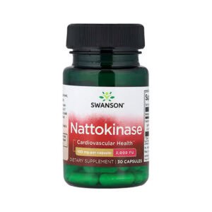 Nattokinase 100 mg Swanson em cápsulas, frasco com 30 cápsulas para suporte da circulação e saúde cardiovascular