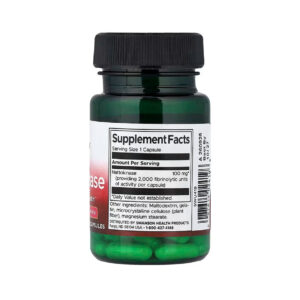 Nattokinase 100 mg Swanson em cápsulas, frasco com 30 cápsulas para suporte da circulação e saúde cardiovascular