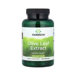 Extrato de folha de oliveira 500 mg Swanson em cápsulas, frasco com 60 cápsulas para suporte antioxidante e imunitário