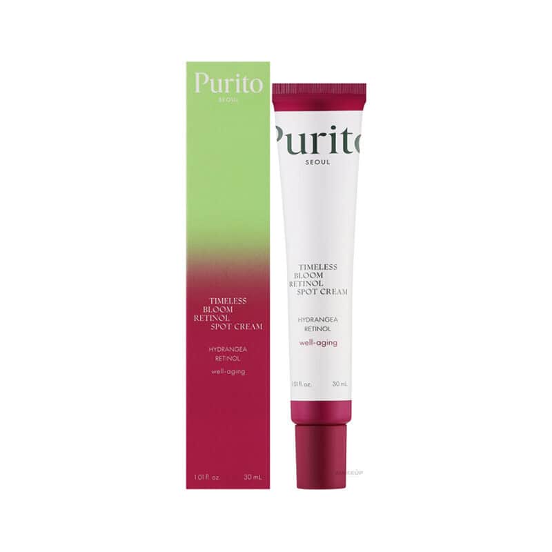 creme purito seoul timeless bloom retinol spot em bisnaga de 30ml para reduzir rugas e melhorar a firmeza da pele